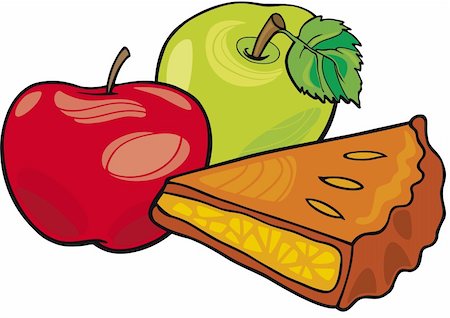 Illustration of apples and apple pie Stock Photo - Budget Royalty-Free & Subscription, Code: 400-04216663