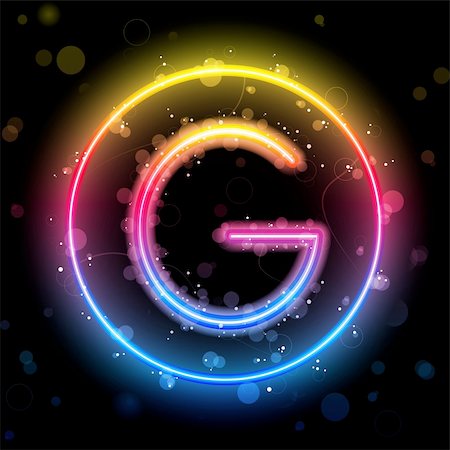 Vector - Alphabet Rainbow Lights in Circle Button Stock Photo - Budget Royalty-Free & Subscription, Code: 400-04216709