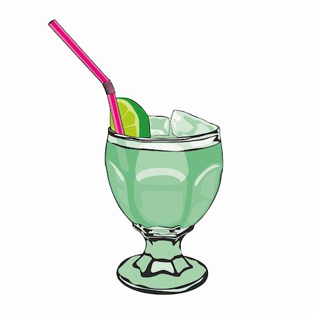 fully editable vector illustration of one cocktail Stock Photo - Budget Royalty-Free & Subscription, Code: 400-04216784