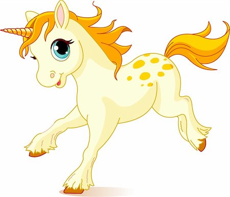 simsearch:400-08348836,k - Illustration of cute running beautiful cute unicorn Stock Photo - Budget Royalty-Free & Subscription, Code: 400-04216842