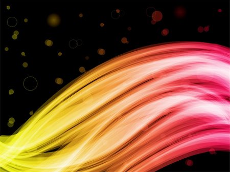 flame line designs - Abstract Colorful Waves on Black Background Stock Photo - Budget Royalty-Free & Subscription, Code: 400-04216908