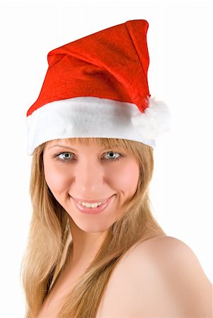simsearch:400-06207389,k - Happy pretty santa woman isolated on white background Photographie de stock - Aubaine LD & Abonnement, Code: 400-04216947