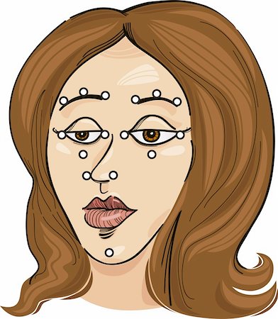 simsearch:400-04837545,k - Illustration of acupressure points on face Stock Photo - Budget Royalty-Free & Subscription, Code: 400-04216994