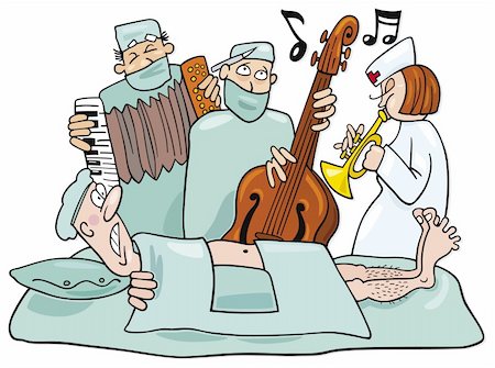 Humorous illustration of crazy surgeons operation band Stock Photo - Budget Royalty-Free & Subscription, Code: 400-04217003