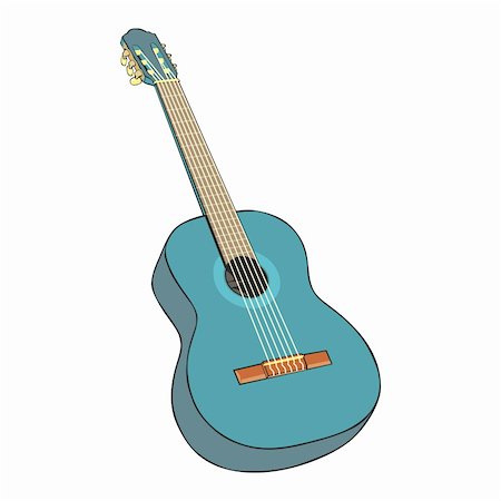 simsearch:400-07301387,k - fully editable vector illustration of classic guitar Foto de stock - Super Valor sin royalties y Suscripción, Código: 400-04217029