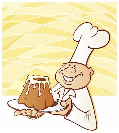 simsearch:400-04307211,k - Vector illustration of happy cook chef with yummy cake Foto de stock - Super Valor sin royalties y Suscripción, Código: 400-04217129