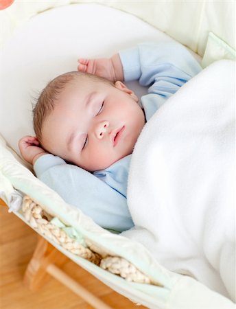 Little baby boy sleeping in his bed Stock Photo - Budget Royalty-Free & Subscription, Code: 400-04217245