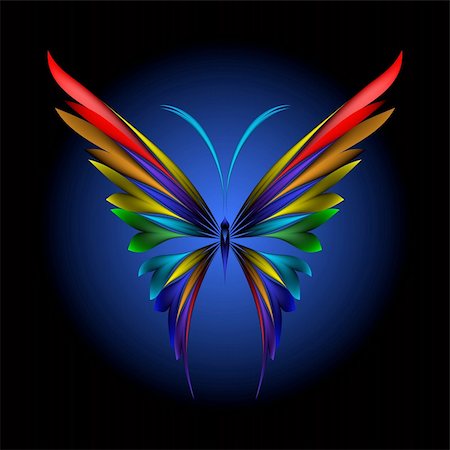 simsearch:400-08787096,k - Vector illustration of icon simply butterfly on black background Photographie de stock - Aubaine LD & Abonnement, Code: 400-04217265