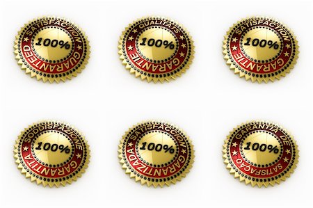 Isolated Satisfaction Guaranteed seals in six languages with clipping path for each language: English, German, French, Italian, Spanish and Portguguese Stock Photo - Budget Royalty-Free & Subscription, Code: 400-04217447