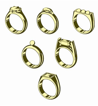 simsearch:400-04161888,k - Set from eight wedding rings Fotografie stock - Microstock e Abbonamento, Codice: 400-04217464