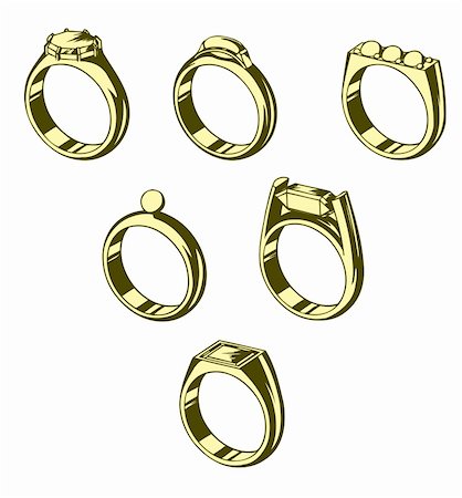 simsearch:400-04574409,k - Set from eight wedding rings Stock Photo - Budget Royalty-Free & Subscription, Code: 400-04217464