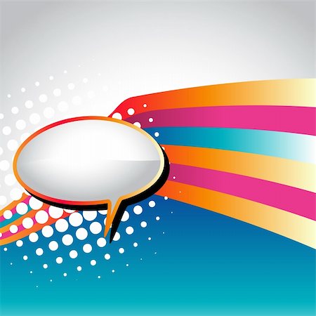 simsearch:400-04791118,k - vector speech bubble with colorful wave background Stock Photo - Budget Royalty-Free & Subscription, Code: 400-04217461