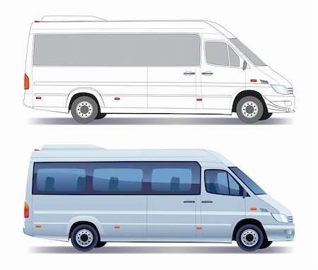 simsearch:400-04662299,k - Commercial vehicle - silver passenger minibus - colored and layout Foto de stock - Super Valor sin royalties y Suscripción, Código: 400-04217515