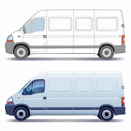 White commercial vehicle - delivery van - colored and layout Stock Photo - Budget Royalty-Free & Subscription, Code: 400-04217512