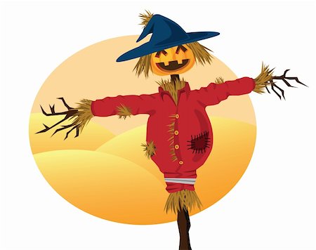 espantalho - scarecrow cartoons for background related to harvest, agriculture, autumn and thanksgiving themed. Foto de stock - Royalty-Free Super Valor e Assinatura, Número: 400-04218100