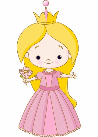 Little princess girl  holding a flower Stock Photo - Budget Royalty-Free & Subscription, Code: 400-04218125