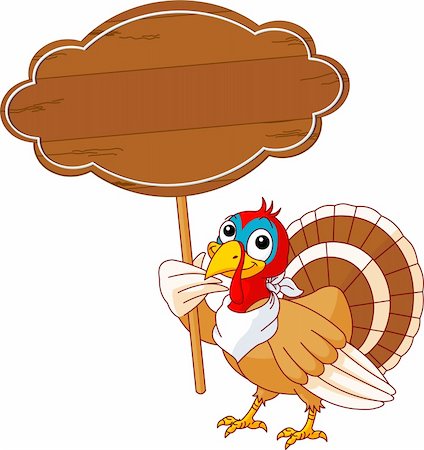 porta-cartões - Thanksgiving Turkey holding blank sign . Isolated on a white background. Foto de stock - Royalty-Free Super Valor e Assinatura, Número: 400-04218128