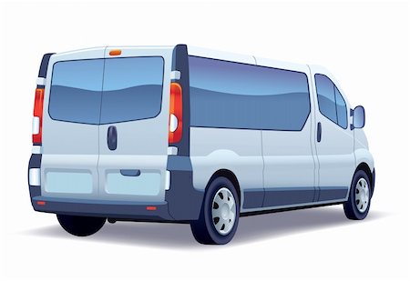 family vacation business trip - Commercial vehicle - silver passenger minibus - colored and layout Stock Photo - Budget Royalty-Free & Subscription, Code: 400-04218177