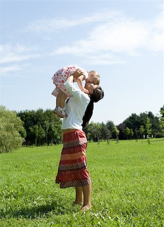 simsearch:400-04612785,k - mother and daughter having fun on meadow Stock Photo - Budget Royalty-Free & Subscription, Code: 400-04218278