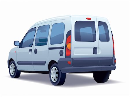 simsearch:400-04898575,k - Commercial vehicle - white passenger minivan on a white background. Stock Photo - Budget Royalty-Free & Subscription, Code: 400-04218341