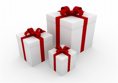 simsearch:400-04329029,k - 3d christmas gift box white red isolated on white background Stock Photo - Budget Royalty-Free & Subscription, Code: 400-04218464