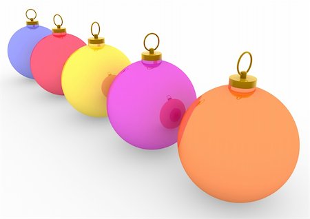 simsearch:400-05891304,k - 3d christmas colorful balls isolated on white background Foto de stock - Royalty-Free Super Valor e Assinatura, Número: 400-04218463