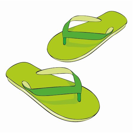 pilgrimartworks (artist) - fully editable illustration beach slippers Fotografie stock - Microstock e Abbonamento, Codice: 400-04218507