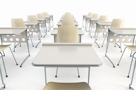 empty school chair - modern classroom. isolated 3d render Stock Photo - Budget Royalty-Free & Subscription, Code: 400-04218599