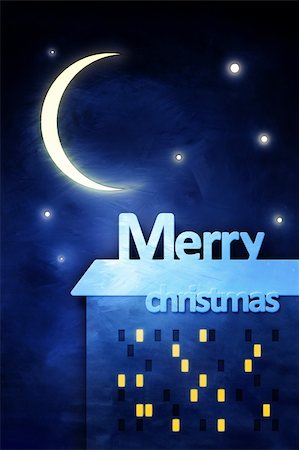 snowflakes on window - Merry Christmas greeting card, 3d render Foto de stock - Super Valor sin royalties y Suscripción, Código: 400-04218644