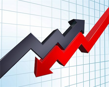 fluttuazione - an illustration of arrows indicating profit and loss on a graph Photographie de stock - Aubaine LD & Abonnement, Code: 400-04218983