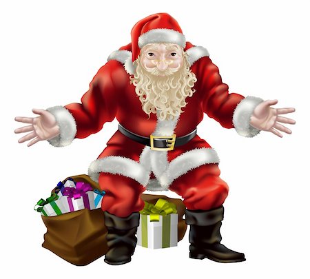 simsearch:400-04774270,k - illustration of father christmas with gifts for everyone Stock Photo - Budget Royalty-Free & Subscription, Code: 400-04219072