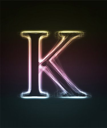 simsearch:400-04219144,k - Glowing neon letter on black background. Stock Photo - Budget Royalty-Free & Subscription, Code: 400-04219144