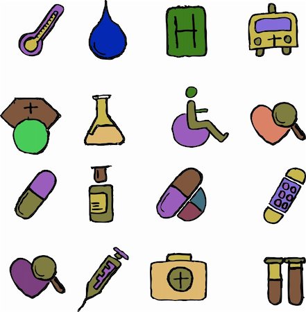Healthcare and Pharma icons  isolated vector Stock Photo - Budget Royalty-Free & Subscription, Code: 400-04219252