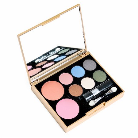 simsearch:400-04856775,k - eyeshadows set with brush on white background Stock Photo - Budget Royalty-Free & Subscription, Code: 400-04219333