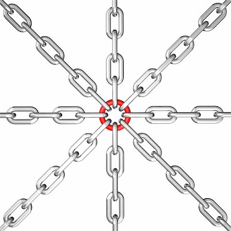 3d illustration of a crossing silver chain - conceptual image Stock Photo - Budget Royalty-Free & Subscription, Code: 400-04219433