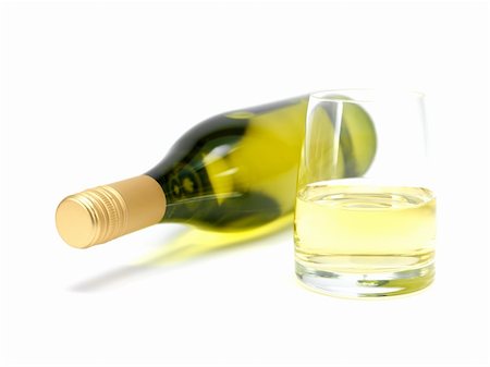 A bottles of white wine isolated against a white background Stock Photo - Budget Royalty-Free & Subscription, Code: 400-04219544