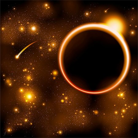 solar eclipse - space and star background. vector illustration Photographie de stock - Aubaine LD & Abonnement, Code: 400-04219634