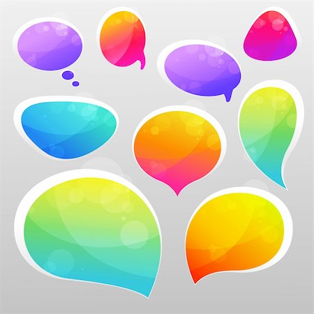 simsearch:400-04378593,k - Colorful bubbles for speech. vector illustration Photographie de stock - Aubaine LD & Abonnement, Code: 400-04219769