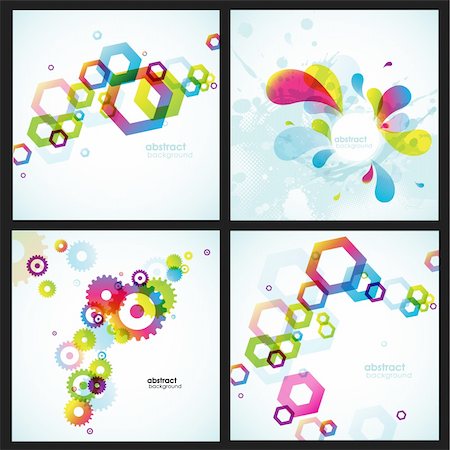 Set of four abstract backgrounds. Stock Photo - Budget Royalty-Free & Subscription, Code: 400-04219848