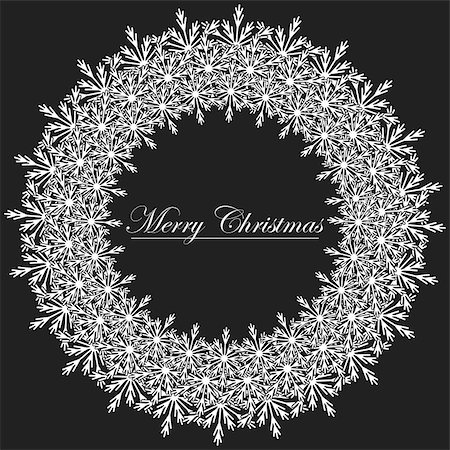 simsearch:400-05710794,k - Black and White Christmas frame illustration. Fotografie stock - Microstock e Abbonamento, Codice: 400-04219946