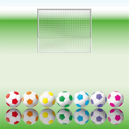 Soccer balls to soccer net. Illustration for your design. Stock Photo - Budget Royalty-Free & Subscription, Code: 400-04219955