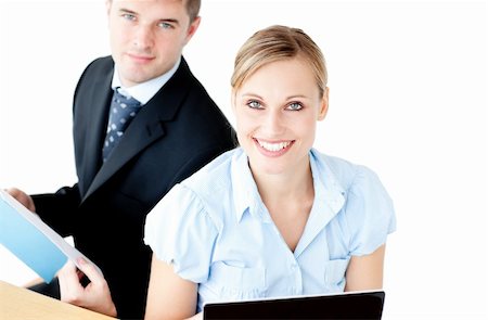 simsearch:400-04209411,k - Ambitious couple of businesspeople using a lapop and reading a document at home Fotografie stock - Microstock e Abbonamento, Codice: 400-04210047