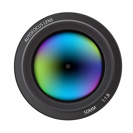 simsearch:400-06915716,k - Vector - Illustration of a colorful dslr camera lens, front view Stock Photo - Budget Royalty-Free & Subscription, Code: 400-04210732