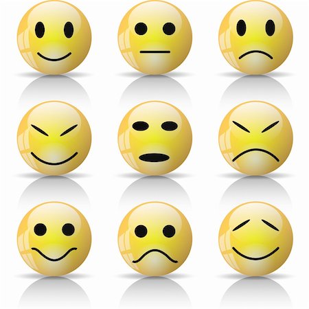 sad yellow icon - Illustration of Smileys Icons on a white background. Stock Photo - Budget Royalty-Free & Subscription, Code: 400-04210742