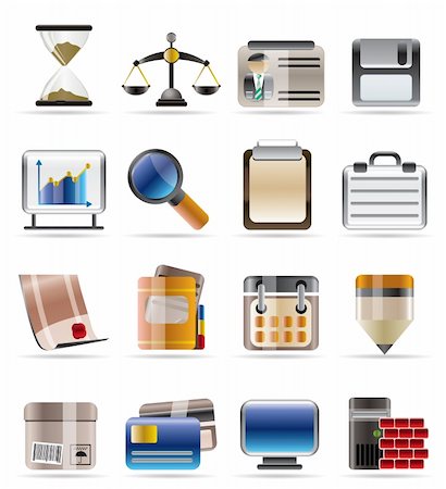 simsearch:400-07624282,k - Realistic Business and office vector icon set Stockbilder - Microstock & Abonnement, Bildnummer: 400-04211335