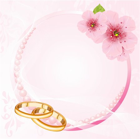 petal on stone - Wedding rings and pink cherry blossom design Stock Photo - Budget Royalty-Free & Subscription, Code: 400-04211601