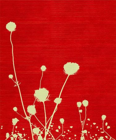 flower layers - Long-stemmed meadow flower silhouette on red background Stock Photo - Budget Royalty-Free & Subscription, Code: 400-04211638