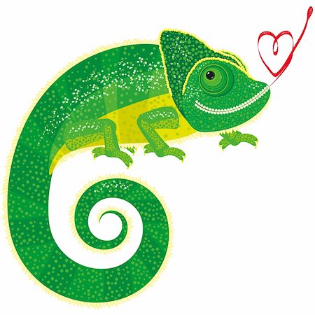 simsearch:400-04057515,k - Fairytale isolated chameleon with Valentine - Illustration for your design. Stock Photo - Budget Royalty-Free & Subscription, Code: 400-04211725