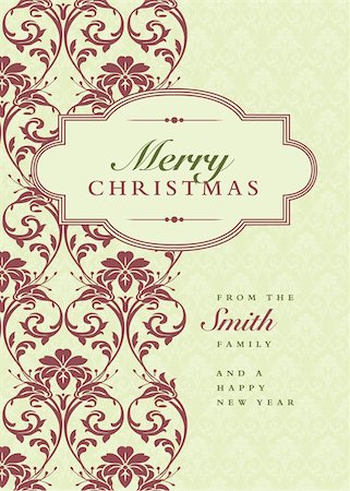 Vector holiday frame with sample text and pattern. Perfect as invitation or announcement. Pattern is included as seamless swatch. All pieces are separate. Easy to change colors and edit. Stock Photo - Budget Royalty-Free & Subscription, Code: 400-04211785