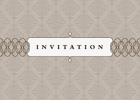damask vector - Vector small ornate frame with sample text and pattern. Perfect as invitation or announcement. Pattern is included as seamless swatch. All pieces are separate. Easy to change colors and edit. Stock Photo - Budget Royalty-Free & Subscription, Code: 400-04211782